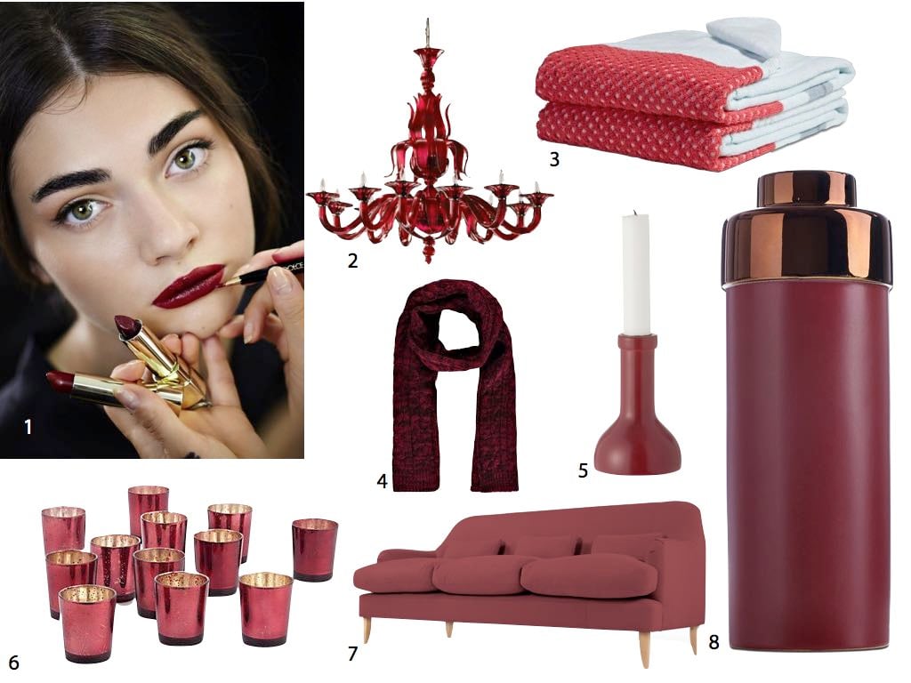 Marsala Pantone couleur de l'annee 2015 color of the year clem around the corner meuble deco canape lampe