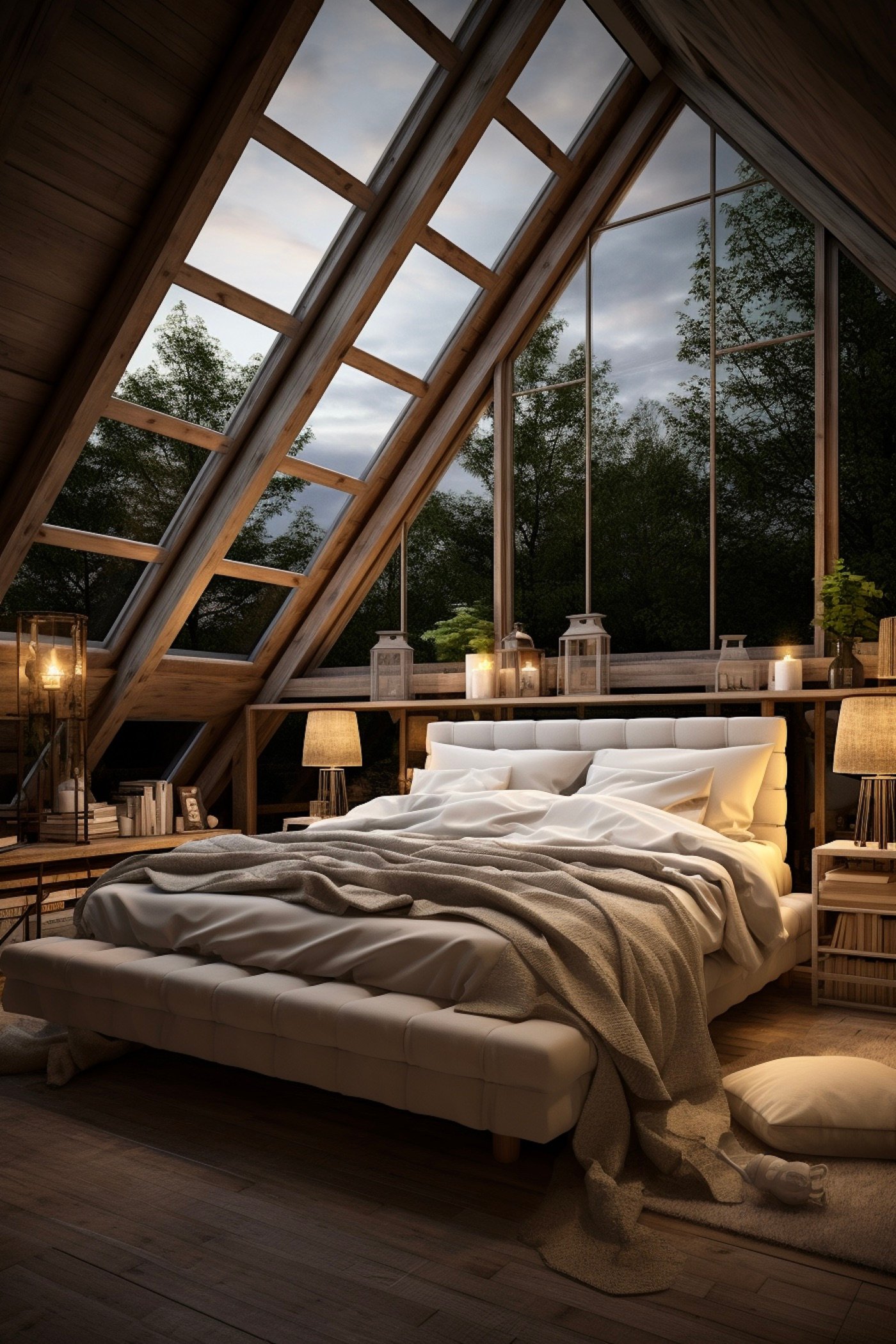 chambre d'amis hotel nature toit transparent