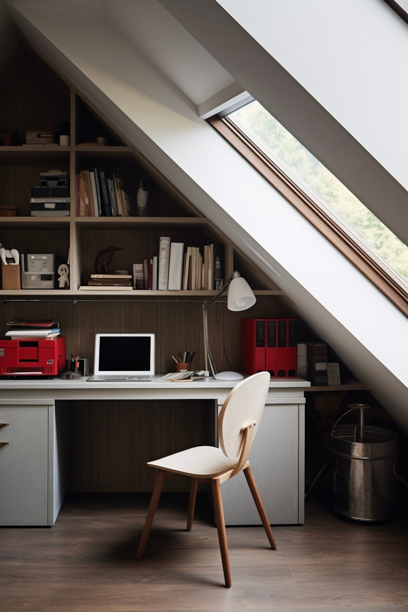 combles aménagés chambre étudiant espace bureau sous pente