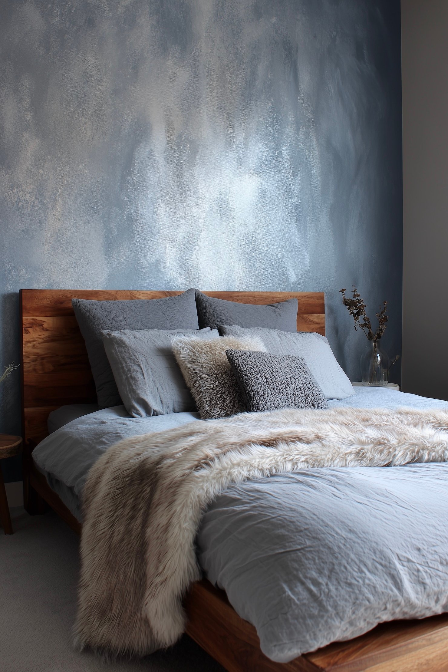 chambre cozy mur effet nuage peinture éponge