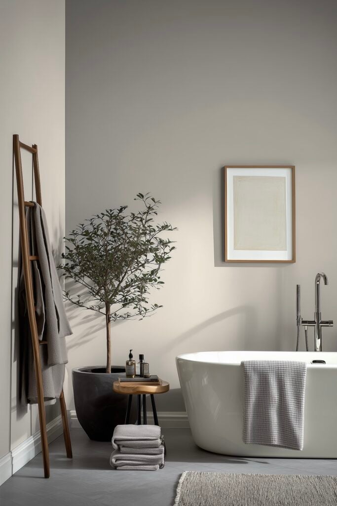 décoration salle bain peinture velours nature minimalisme