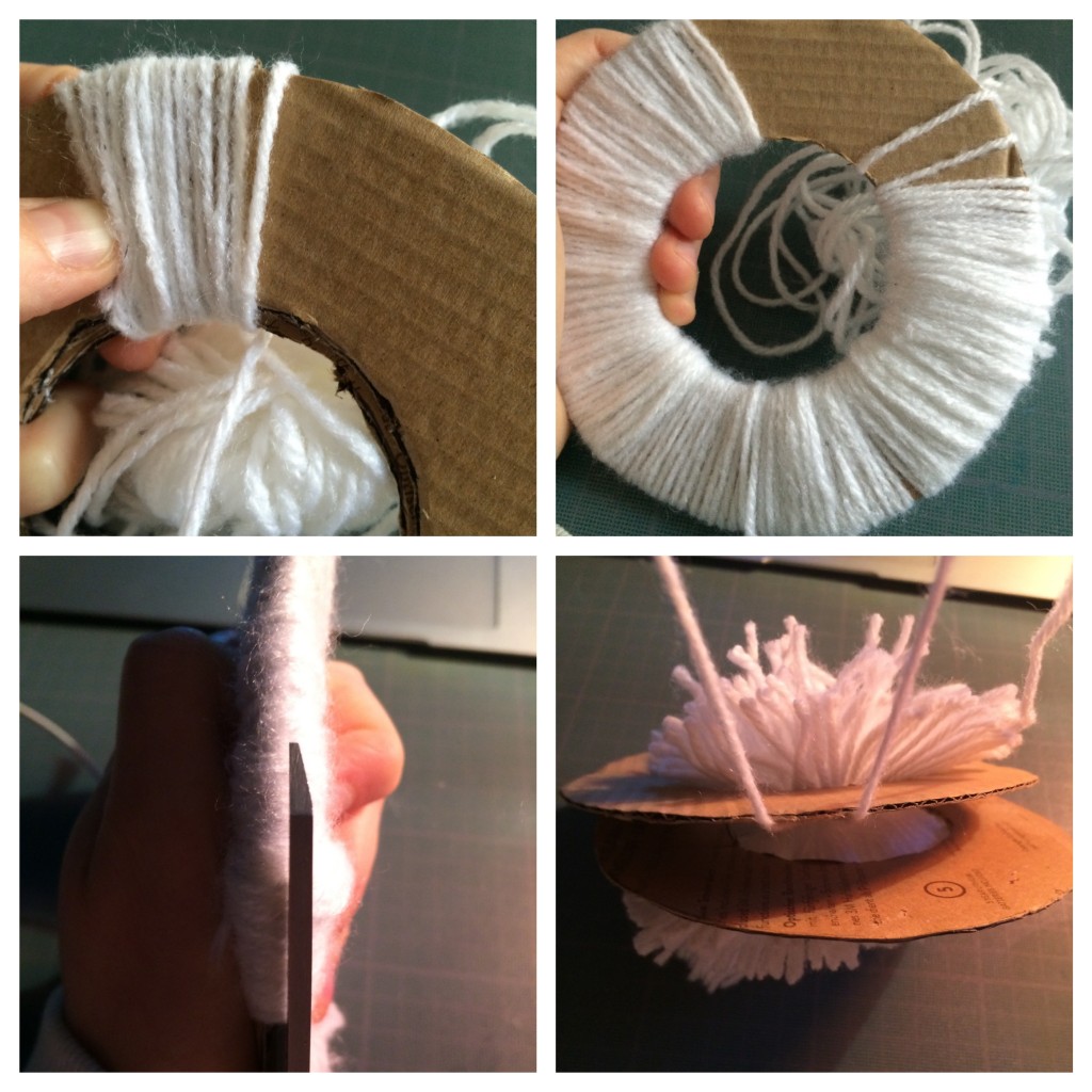 Tuto DIY Pompons en laine avec disque de carton