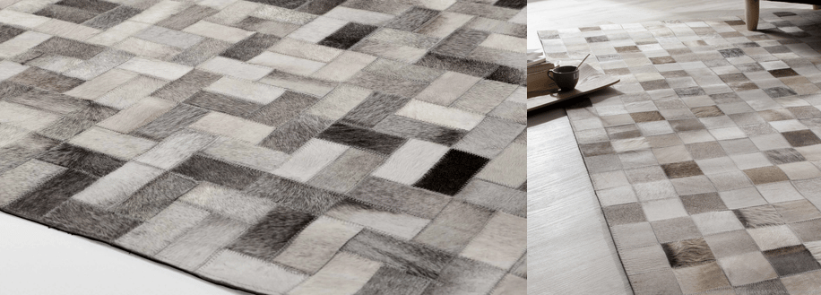 tapis moins cher en peau 100% cuir.