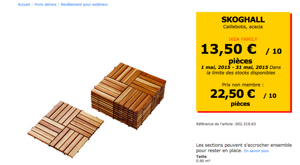 salle de bain IKEA Hacks. SKOGHALL by IKEA, caillebotis pour l'extérieur.