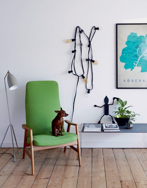 salon décoration vintage retro fauteuil scandinave années 50 vert pomme - blog déco - clem around the corner