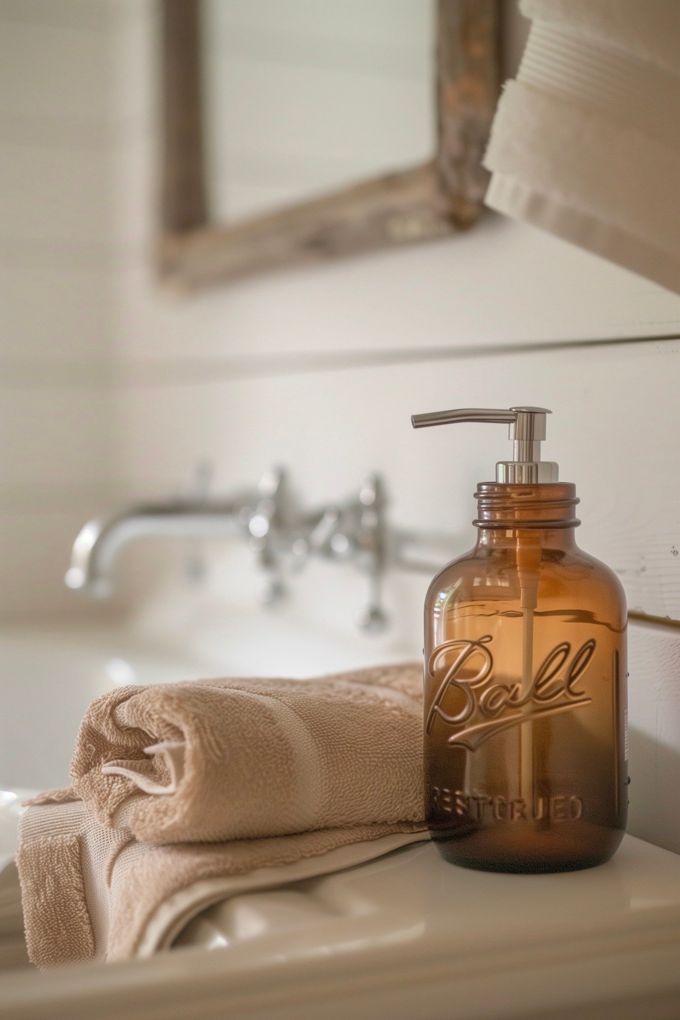 distributeur savon dyi bocal verre rétro