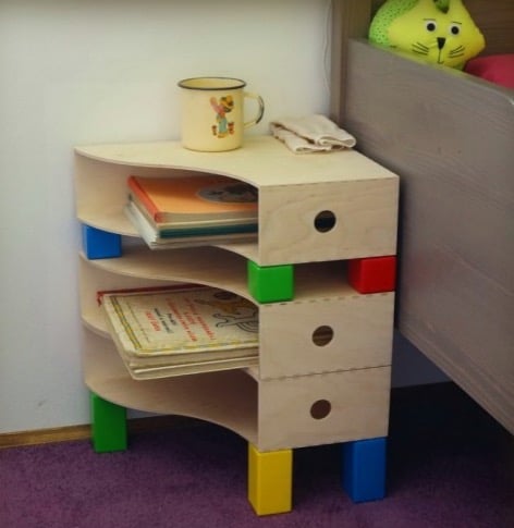 table de nuit diy chambre enfant ikea hack.