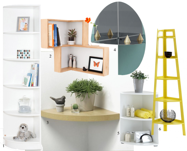 Etagere d'angle coin pas chere pour l'entree.