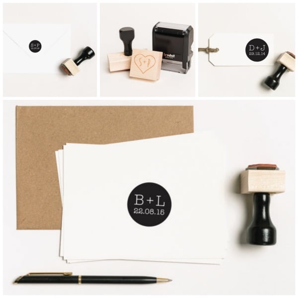 Tampon initiales faire-part mariage