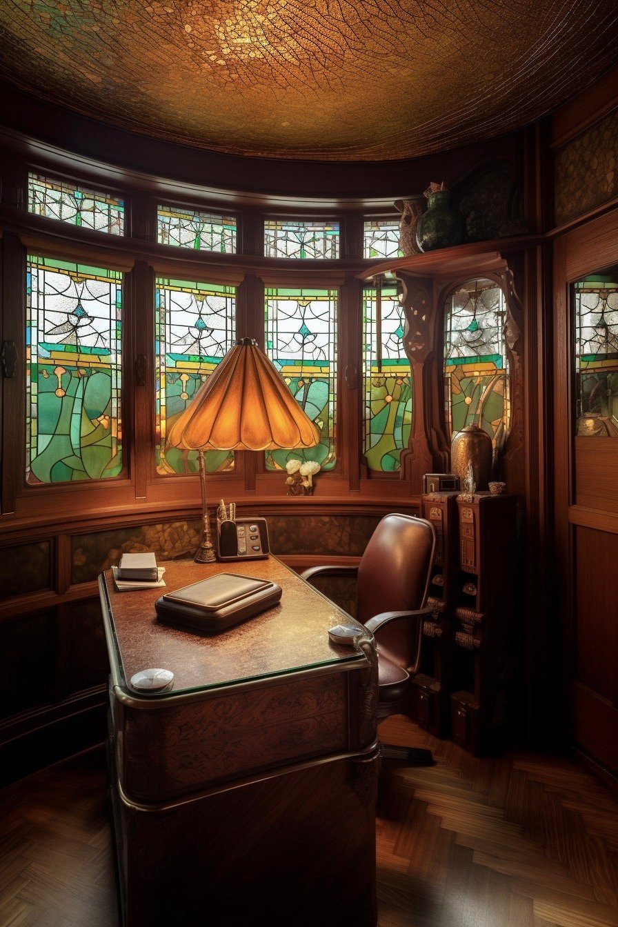 espace bureau dirigeant style Art Nouveau caractéristiques
