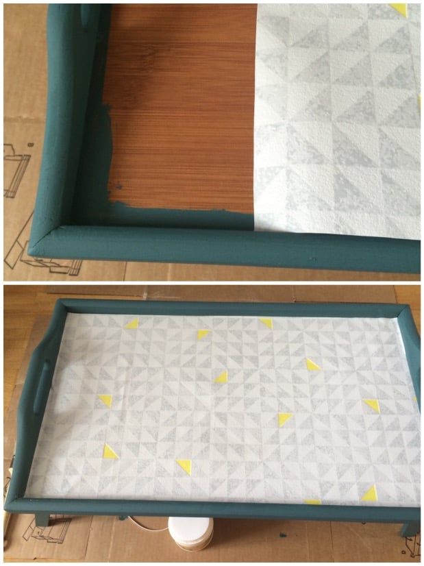 plateau petit dejeuner a pieds papier peint diy.