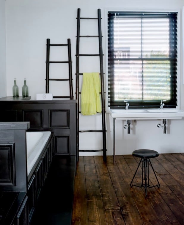 salle de bain noire loft