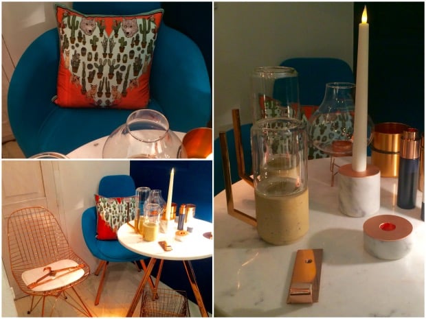 meuble marbre et cuivre