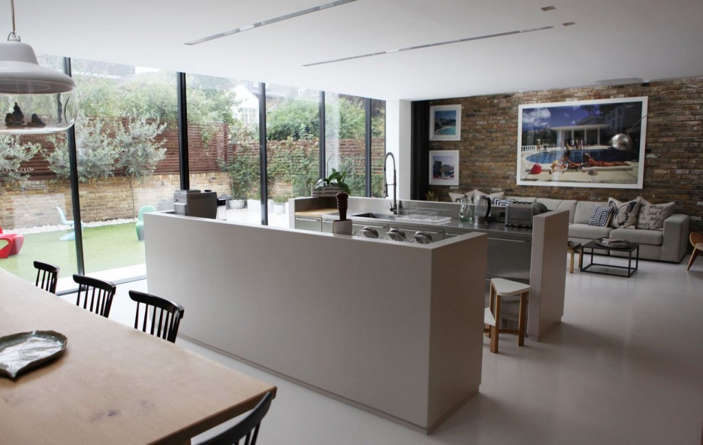 coin cuisine ouverte blanche design Chloe Macintosh Londres.