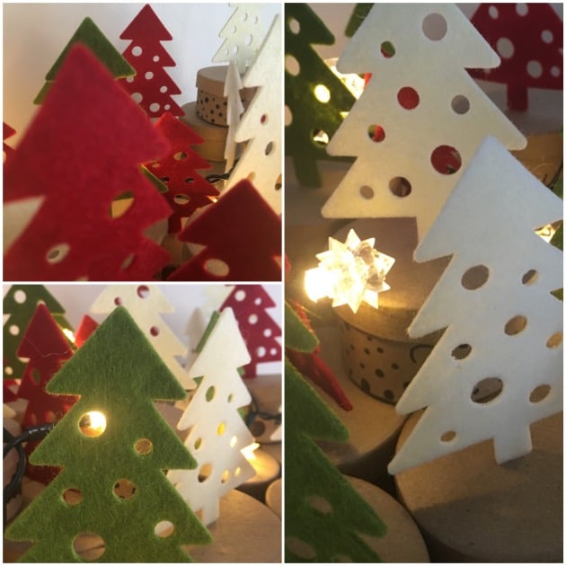 idee deco noel calendrier de l'Avent forêt de sapins