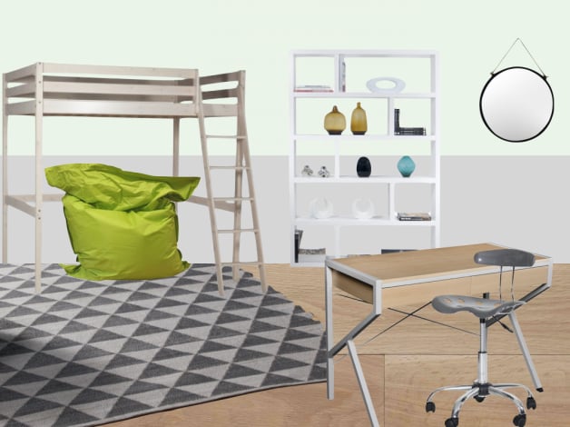 deco chambre ado garcon vert industriel