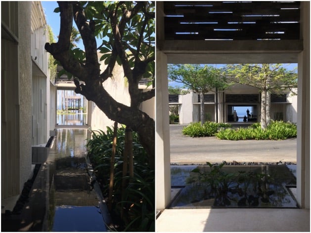 espace ouvert interieur exterieur bassin