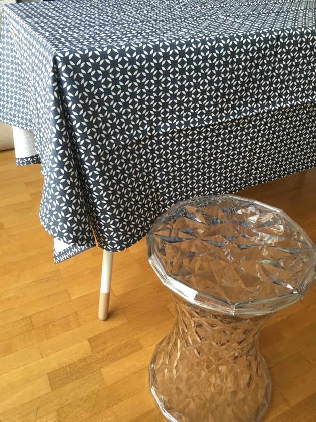 diner sur mon bureau nappe carreaux de ciment