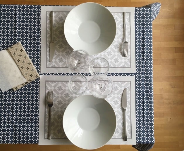 diner sur mon bureau set de table carreau de ciment