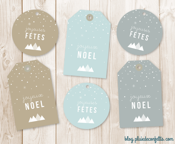 Étiquettes Joyeuses fêtes by Pluie de confettis.