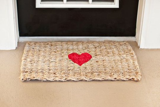 DIY personnaliser son paillasson coeur