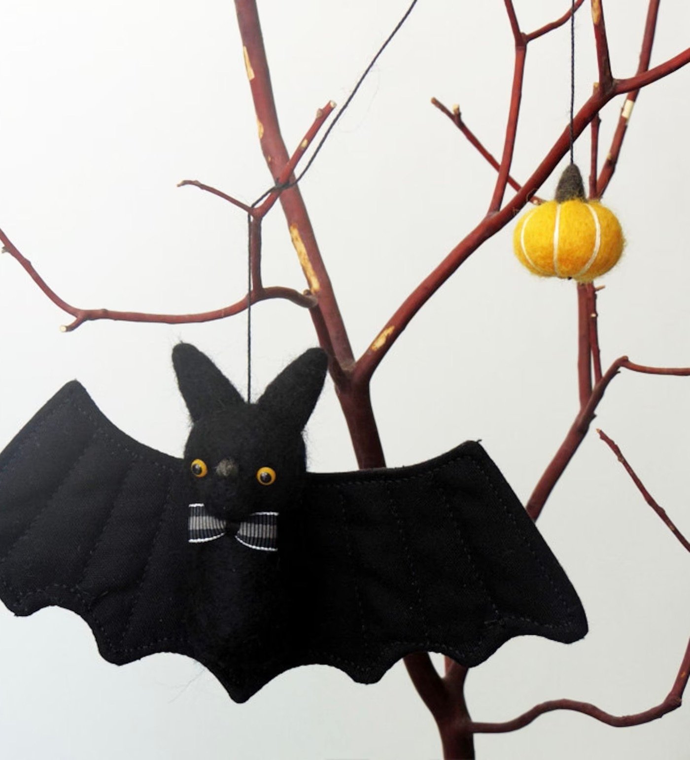feutrine chauve-souris courge jaune déco Halloween
