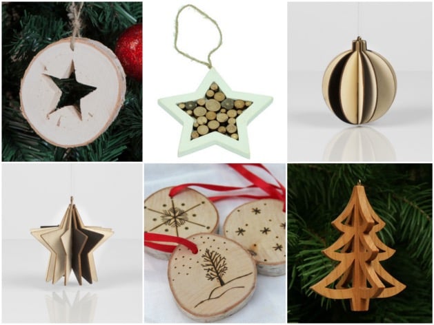 Décorations de sapin en bois