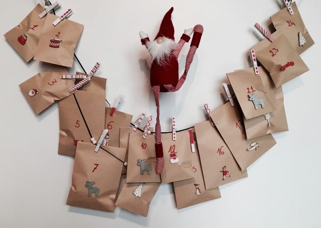 Calendrier de l'Avent réalisable par un enfant