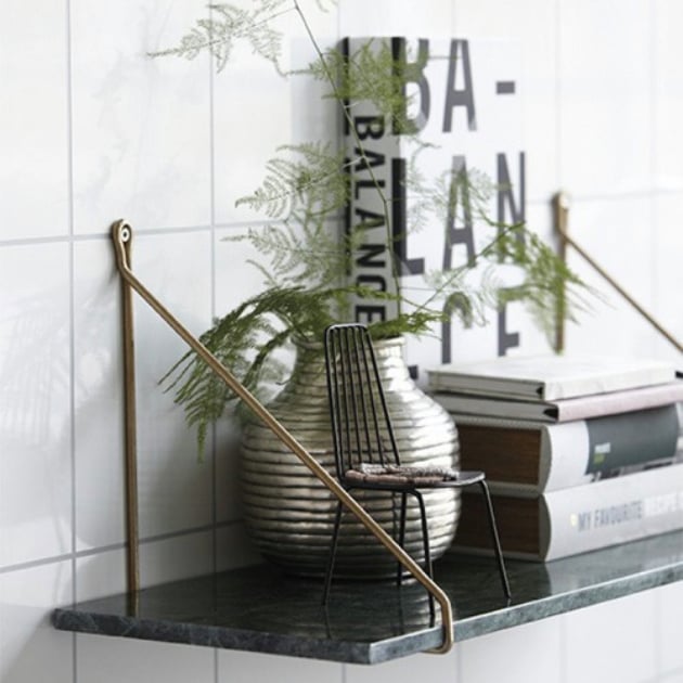 etagere marbre vert laiton house doctor