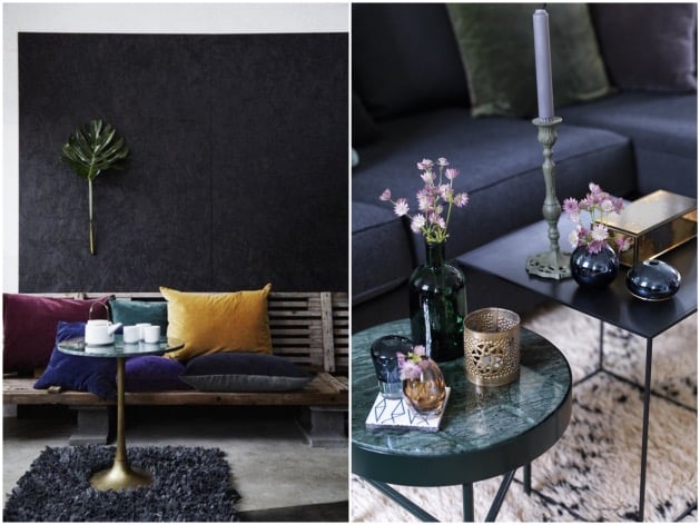 salon table basse marbre vert deco