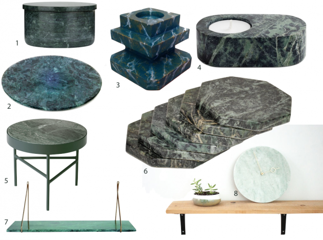 marbre vert objet deco decoration