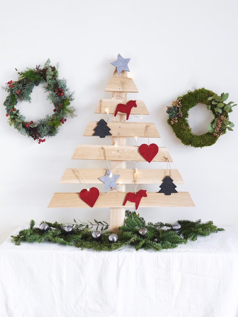 DIY sapin de Noël en bois parquet upcycling