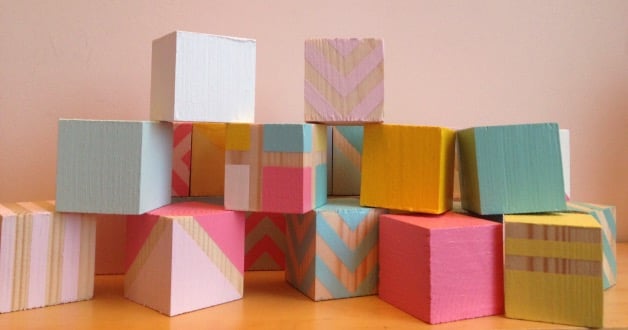 Pas a pas DIY cubes en bois pour bebe