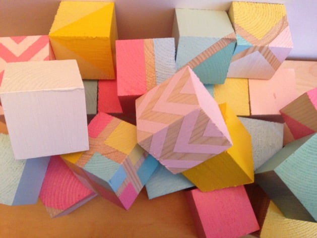 Pas a pas tuto DIY cubes en bois pour bebe