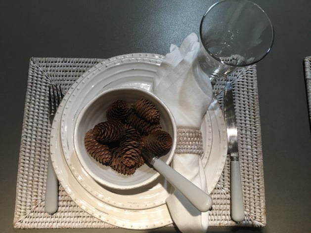 décoration d'hiver table de salle à manger