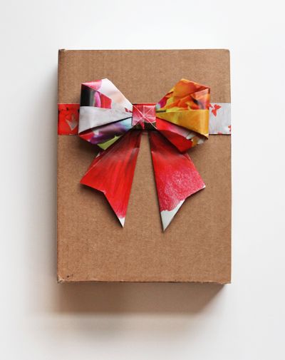 diy guirlande origami gros noeud papier cadeau