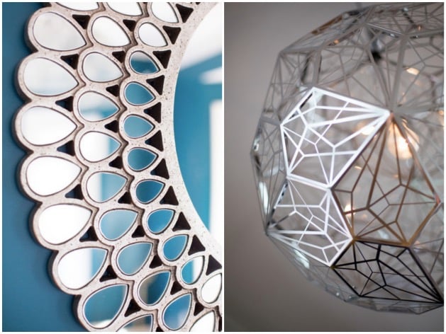 déco suspension symétrique hexagone