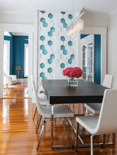 Mur trompe l'oeil alvéole 3d hexagone