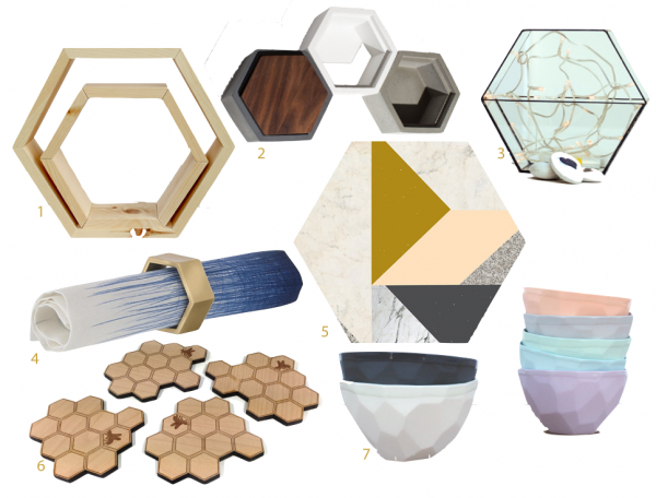 alvéole abeille décoration ameublement étagère