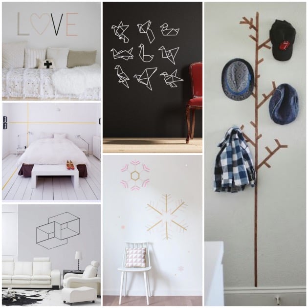 animaux géomètrique masking tape origami