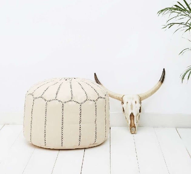 Pouf marocain naturel pvc urban outfitters