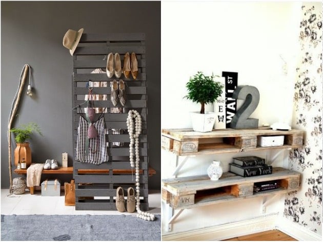 palette déco récup pele-mele étagère