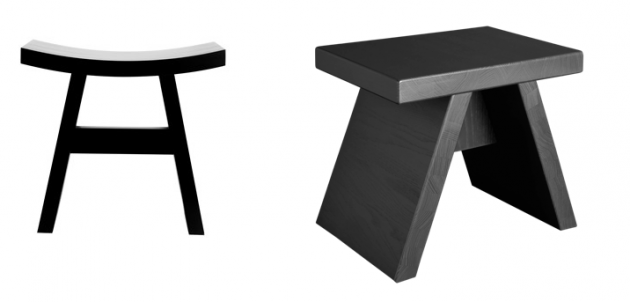 repose pied japonais bois peint