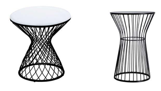 tabouret métallique tissage croisillon