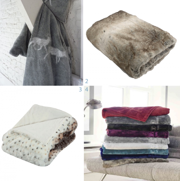 Plaid confortable en fausse fourrure et en polaire