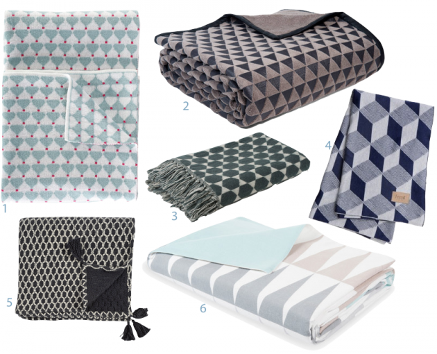 Plaid confortable à motif géométrique scandinave