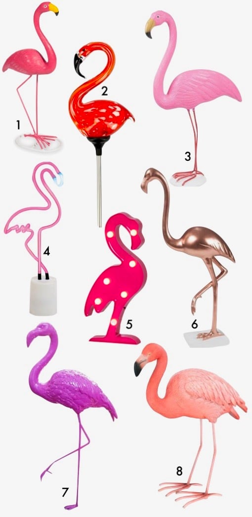 deco flamant rose flamingo statuette lampe led solaire blog decoration clem around the corner