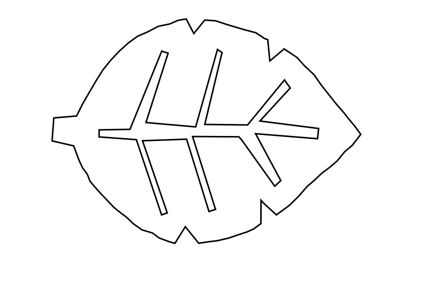 template motif feuille noir et blanc clematc