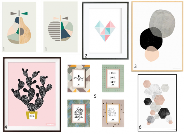 affiche colorée scandinave minimaliste géométrique