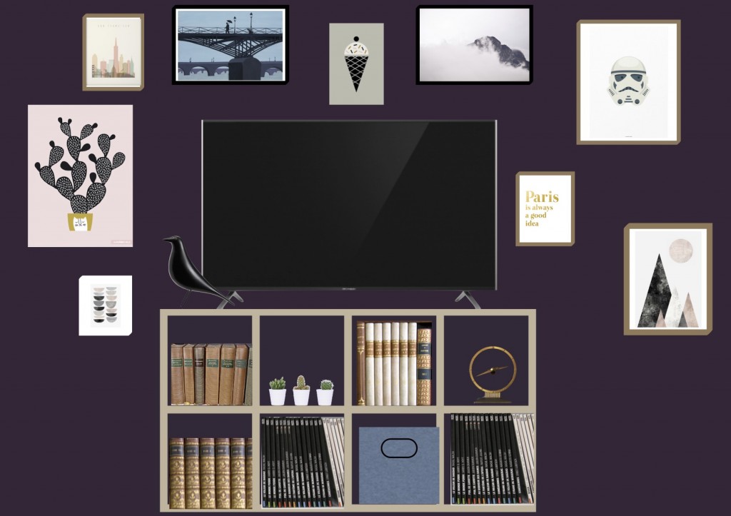 Inspiration mur de cadre violet